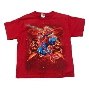 T-shirt Vintage Spiderman 2002 Jerzees - Taille L - Deadstock Neuf Avec étiquettes